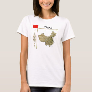 T-Shirt Carte + Drapeau + Titre Chine