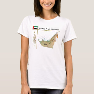 T-Shirt Carte + Drapeau + Titre des Émirats Arabes