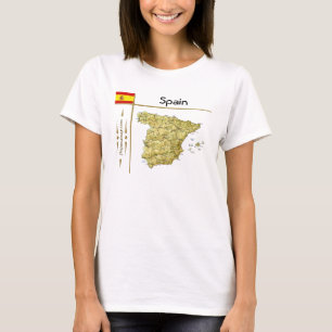 T-Shirt Carte + Drapeau + Titre Espagne
