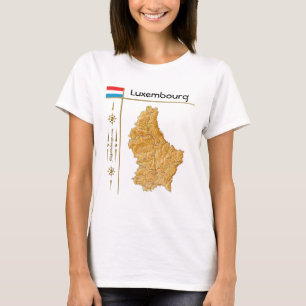 T-Shirt Carte + Drapeau + Titre Luxembourg