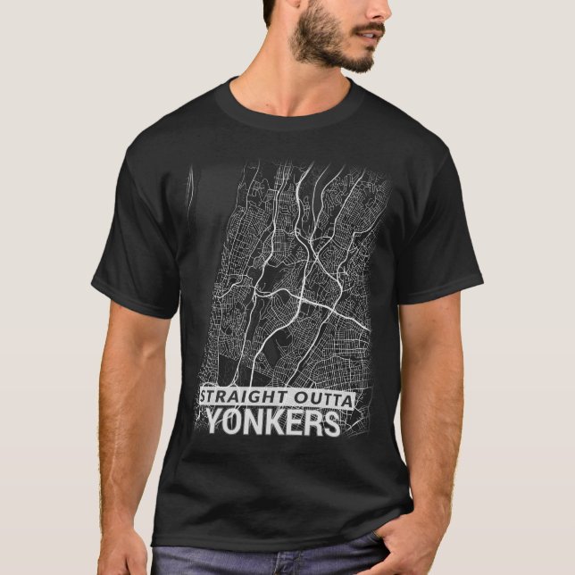 T-shirt Carte droite de ville d'Outta Yonkers (GROS (Devant)