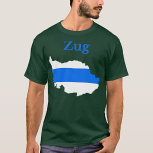 T-shirt Carte du canton de Zug Drapeau Suisse