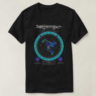T-shirt Carte du carré et de la terre plate stationnaire