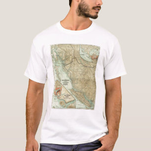 T-shirt Carte du chemin de fer grand de Pacifique de tronc