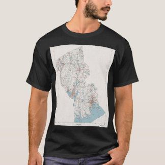 T-shirt Carte du comté de Bristol MA 1980 Massachusetts du