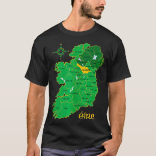 T-shirt Carte du comté de Cavan Irlande Eire Irish Travel
