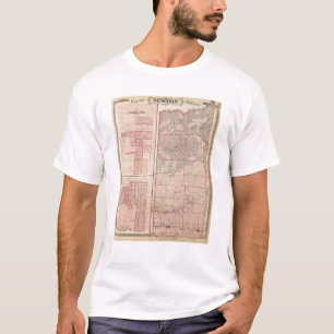 T-shirt Carte du comté de Newton avec Goodland et Kentlan