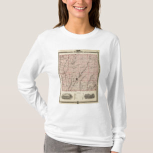 T-shirt Carte du comté de Taylor, état de l'Iowa