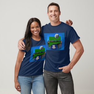 T-shirt Carte du Connecticut - Décor du drapeau des quarts