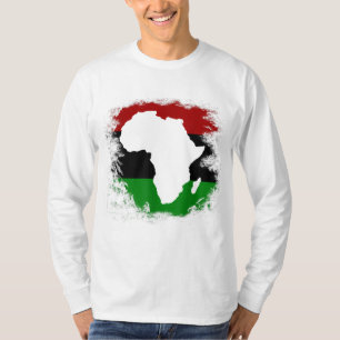 T-shirt Carte du continent africain du drapeau panafricain
