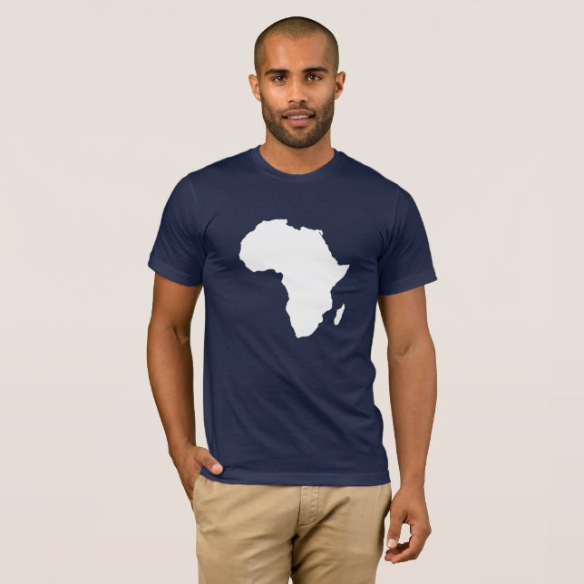 T-shirt Carte du continent africain en blanc (Devant entier)