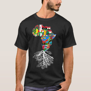 T-shirt Carte du continent des racines africaines Correspo