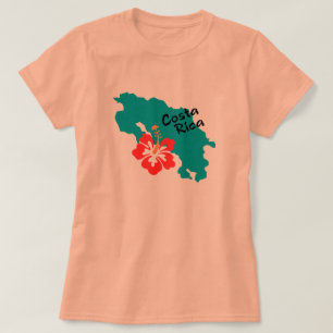 T-shirt Carte du Costa Rica avec la ketmie