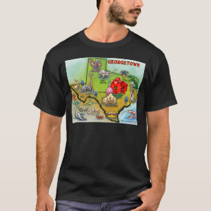 T-shirt Carte du dessin animé Georgetown Texas