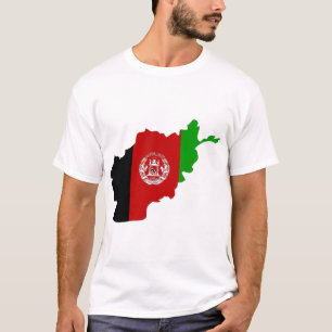 T-shirt Carte du drapeau afghan