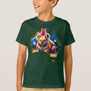 T-shirt Carte du drapeau australien Koala Bear