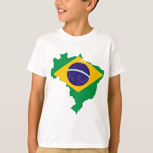 T-shirt carte du drapeau brésilien (Devant)