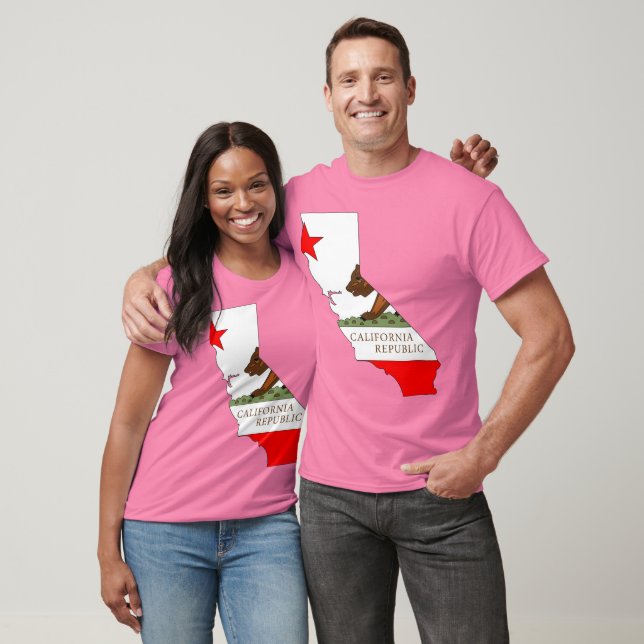 T-shirt Carte du drapeau de la Californie (Unisexe)