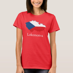 T-shirt Carte du drapeau de la République tchèque Lokomoti