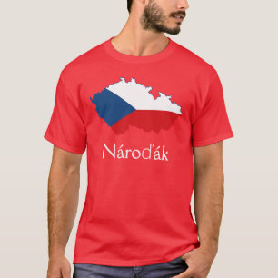 T-shirt Carte du drapeau de la République Tchèque Národák 