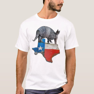 T-shirt Carte du drapeau de l'État d'Armadillo Texas