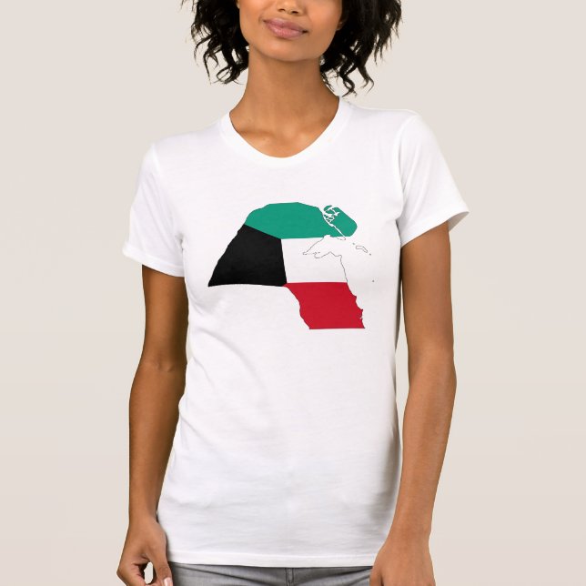 T-shirt Carte du drapeau du Koweït (Devant)