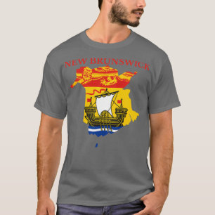 T-shirt Carte du drapeau du Nouveau-Brunswick NB Canada