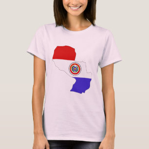T-shirt Carte du drapeau du Paraguay