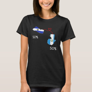 T-shirt Carte du drapeau guatémaltèque de la moitié salvad