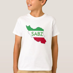 T-shirt Carte du drapeau iranien "SABZ"