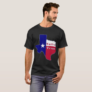 T-shirt Carte du drapeau texan natif