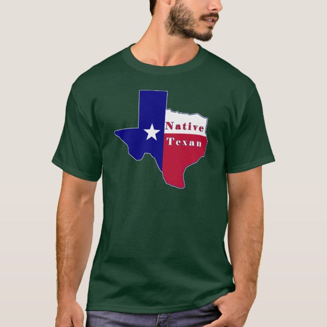 T-shirt Carte du drapeau texan natif (Devant)