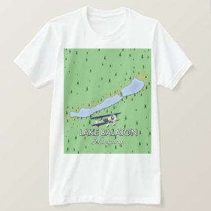 T-shirt Carte du lac Balaton Hongrie