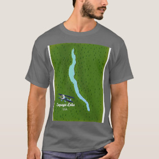T-shirt carte du lac Cayuga États-Unis