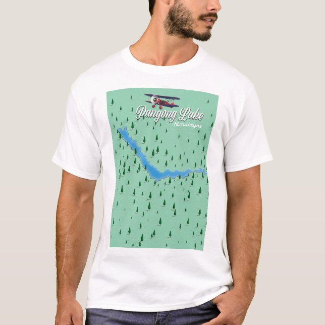 T-shirt carte du lac de pangong Himalayas (Devant)