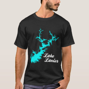 T-shirt Carte du lac Lanier Géorgie écriture
