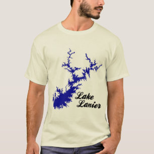 T-shirt Carte du lac Lanier Géorgie écriture