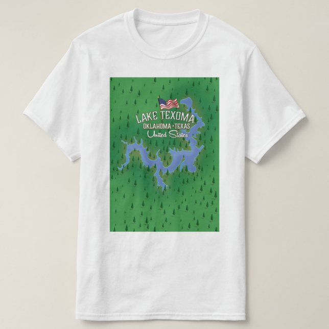 T-shirt Carte du lac Texoma USA. (Design devant)