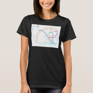 T-shirt Carte du métro de Lisbonne Portugal