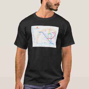 T-shirt Carte du métro de Lisbonne Portugal T