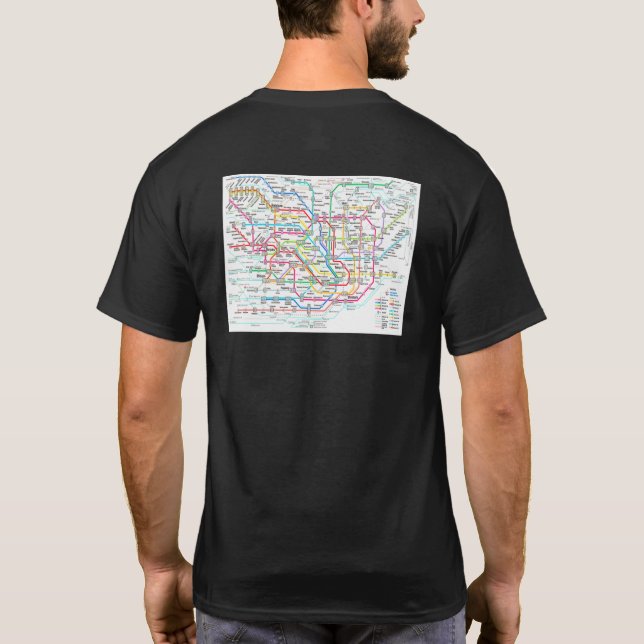 T-shirt Carte du métro de Tokyo Japon (Dos)