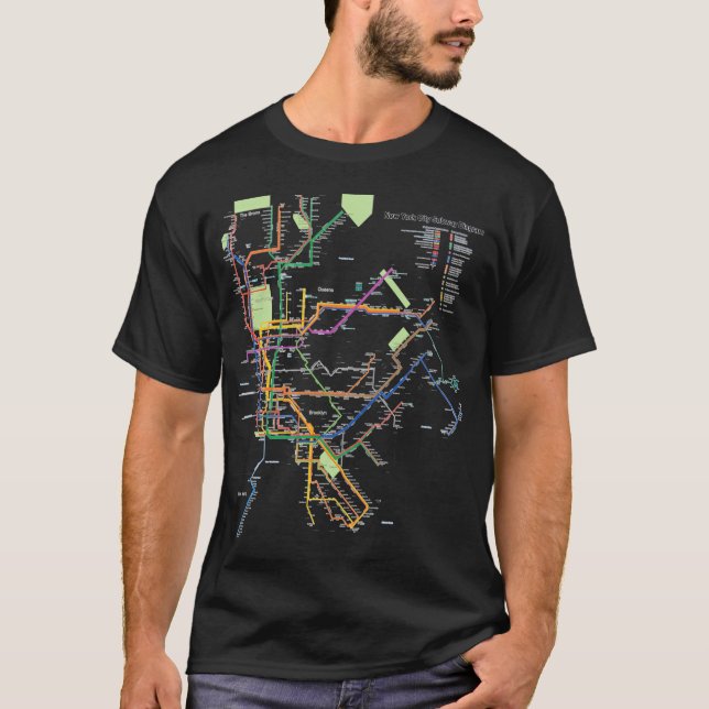 T-shirt Carte du métro New York City I Heart Ny (Devant)