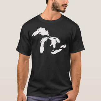 T-shirt Carte du Michigan Grands Lacs Midwest Mitten Vinta