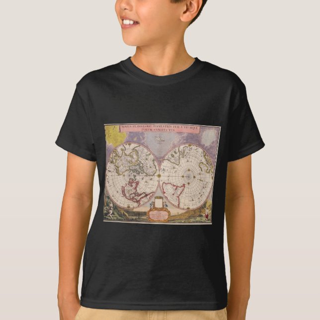 T-shirt Carte du monde antique (Devant)