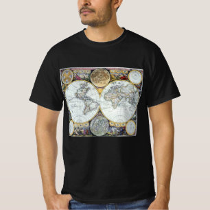 T-shirt Carte du monde antique, Atlas Maritimus de John Se