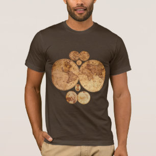 T-shirt Carte du monde antique Designs historiques