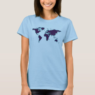 T-shirt carte du monde art élégant