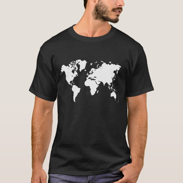 T-shirt Carte du monde - Blanc (Devant)