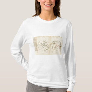T-shirt Carte du monde dans 4 parts