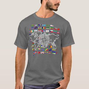 T-shirt Carte du monde de Compass Voyager International